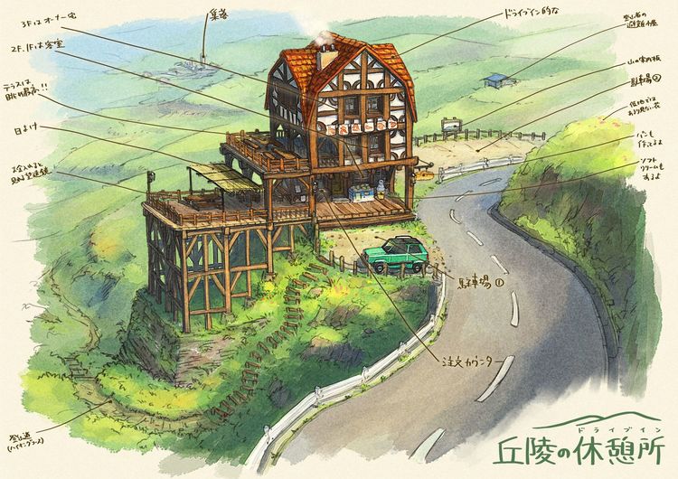 空想にも現実性を」イラストレーター埜々原の“萌え建築”へのこだわり