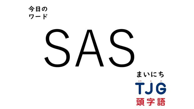 TJG 頭字語事典 2月28日のワード:SAS(サス)