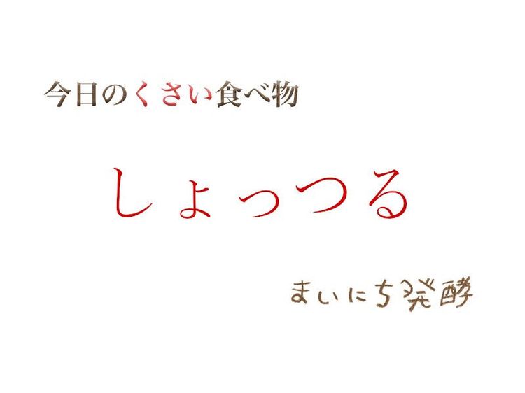 ５月９日の発酵：しょっつる