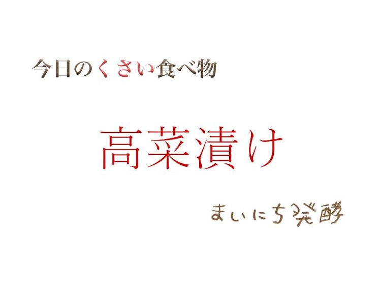 6月6日の発酵:高菜漬け