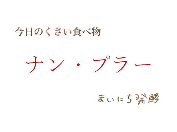 ５月17日の発酵：ナン・プラー