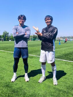 ▲山之内佑成選手の大学、その先のJリーグでの活躍に期待です！